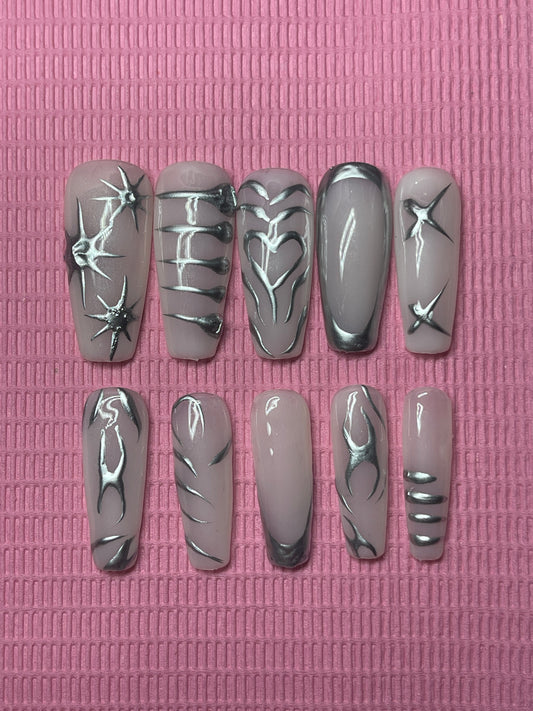 Metallic Cyber Press-on Nails (Fits All)