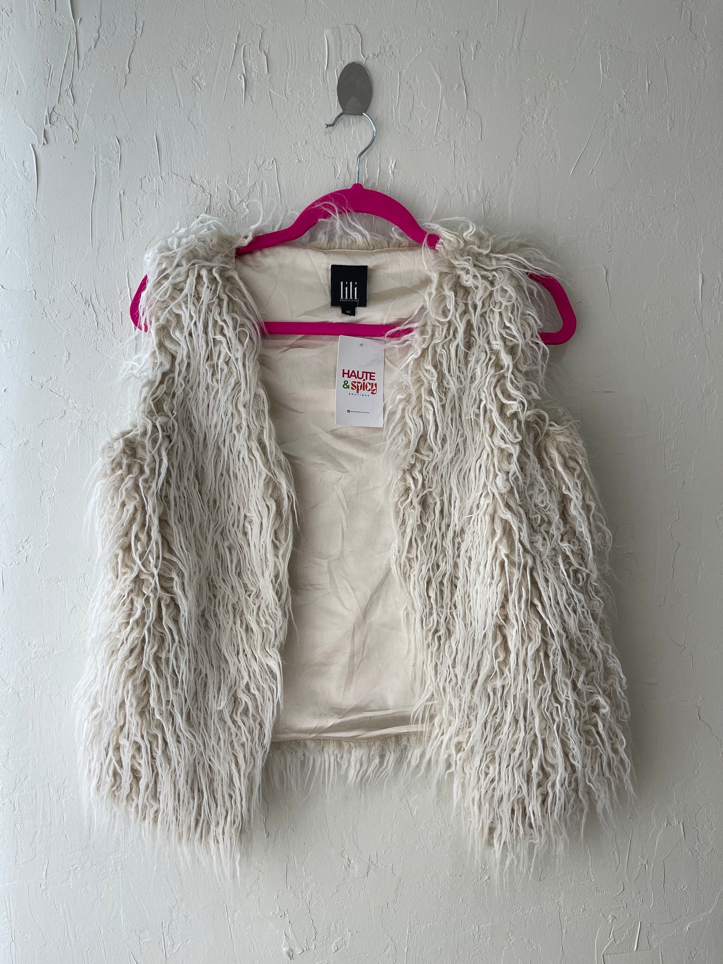 Lili Beige Fur Vest (M)