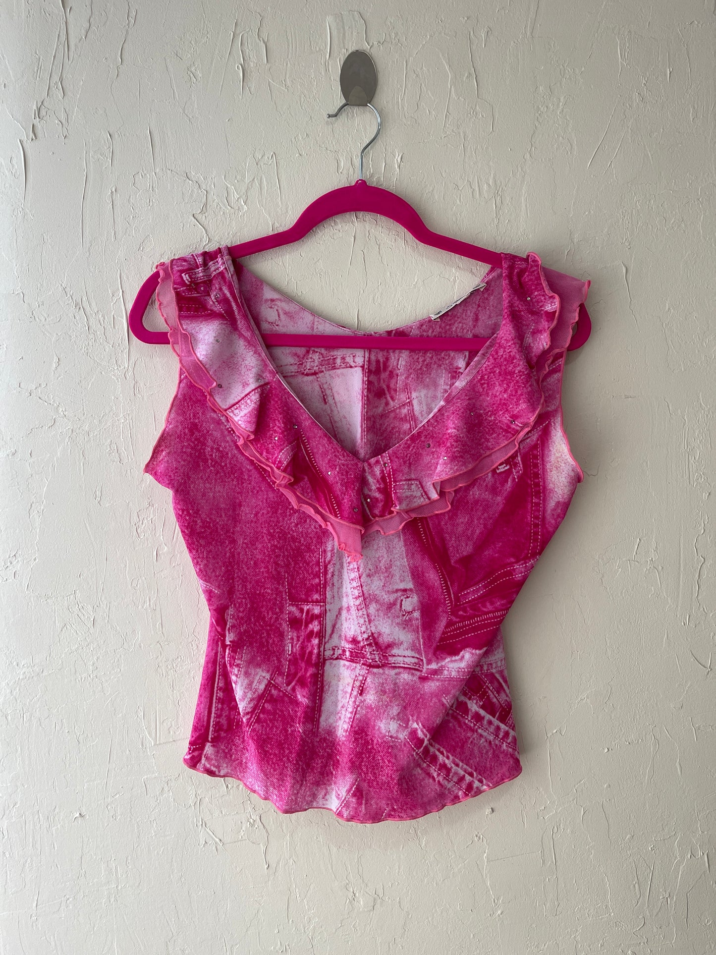 Pink Denim Ruffle (M)