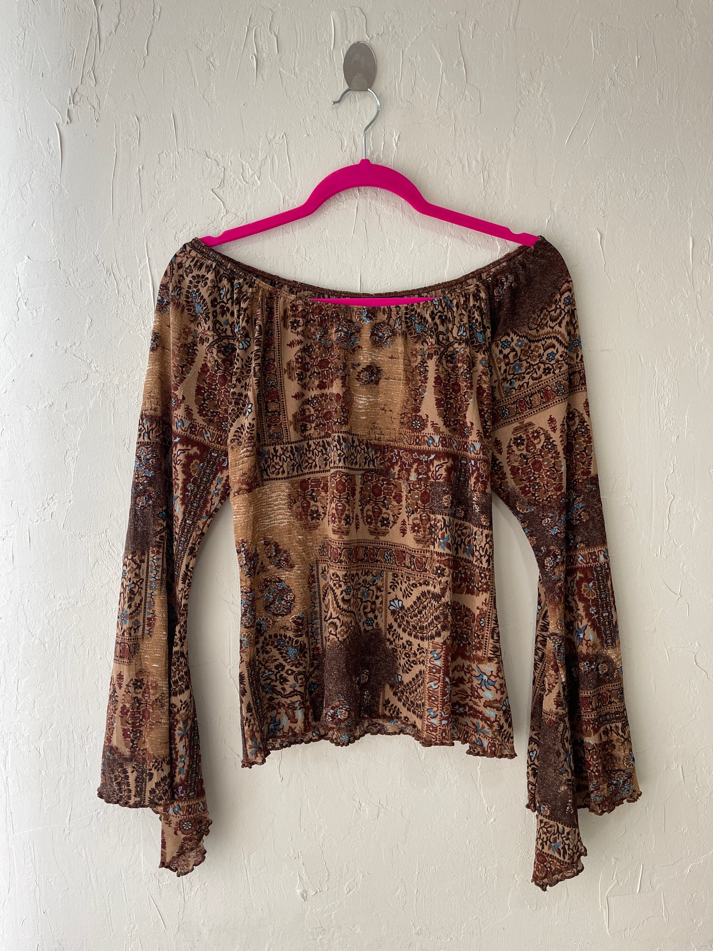 Offshoulder Flared Boho Top